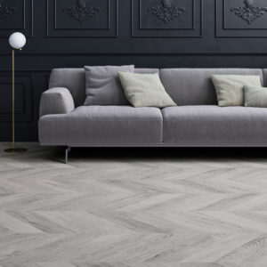 Faus Masterpieces 8mm Chevron Light Grey Laminate Flooring