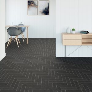 Faus Stone Effects 8mm Herringbone Negro Laminate Flooring