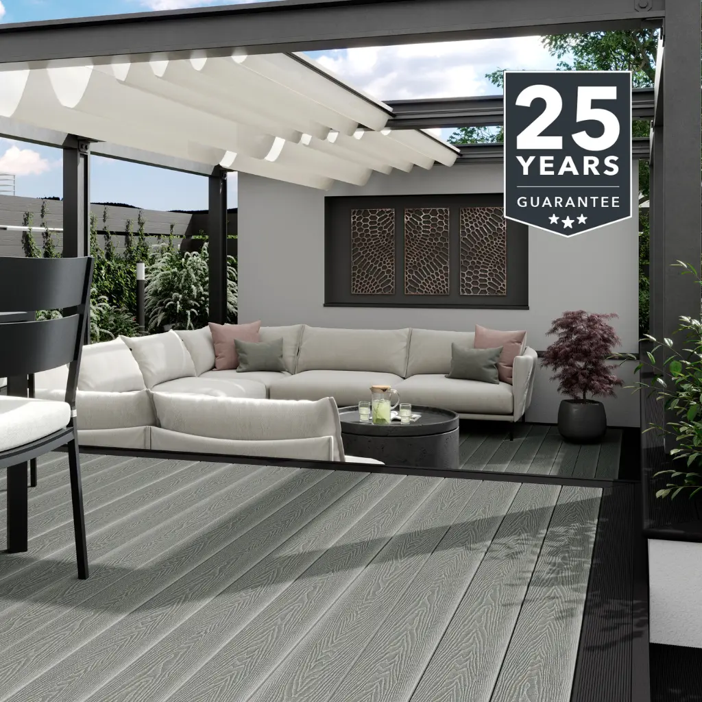 Allur Double Sided Composite Decking Board Gunmetal DCD04 25 x 148 x 3600mm