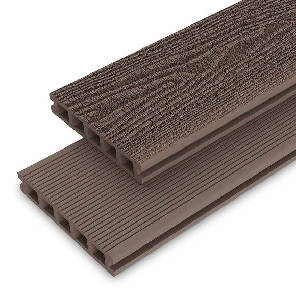 Allur Double Sided Composite Decking Board Chocolate DCD05 25 x 148 x 3600mm - Image 2