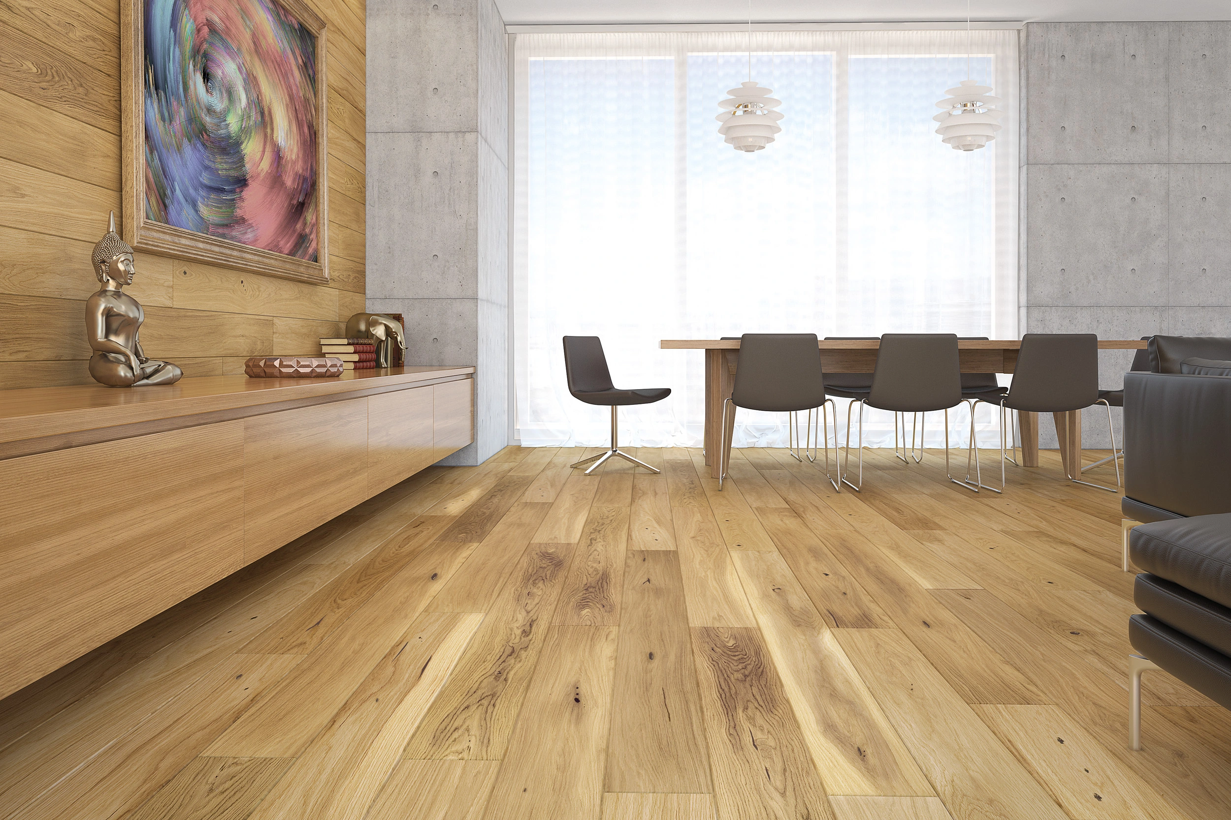 BF01 Oak 1 Strip Natural Matt Lacquered - lifestyle
