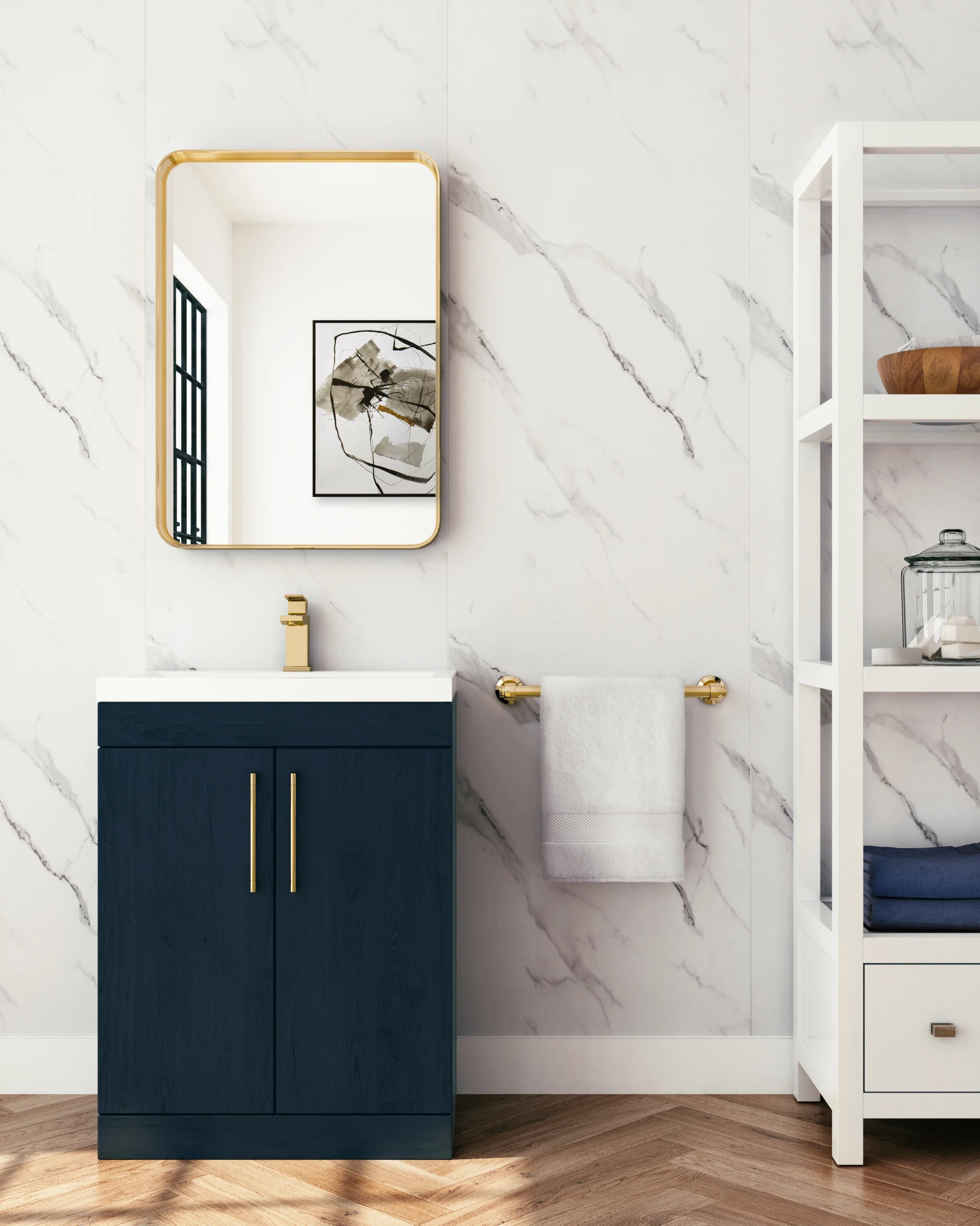 Splashpanel Narrow White Marble Matt SPN02 - Image 2