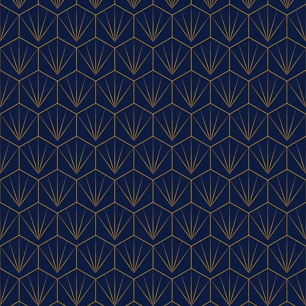 Showerwall Acrylic 2400 X 896 Deco Tile Navy / Mustard SCA42 - Image 2