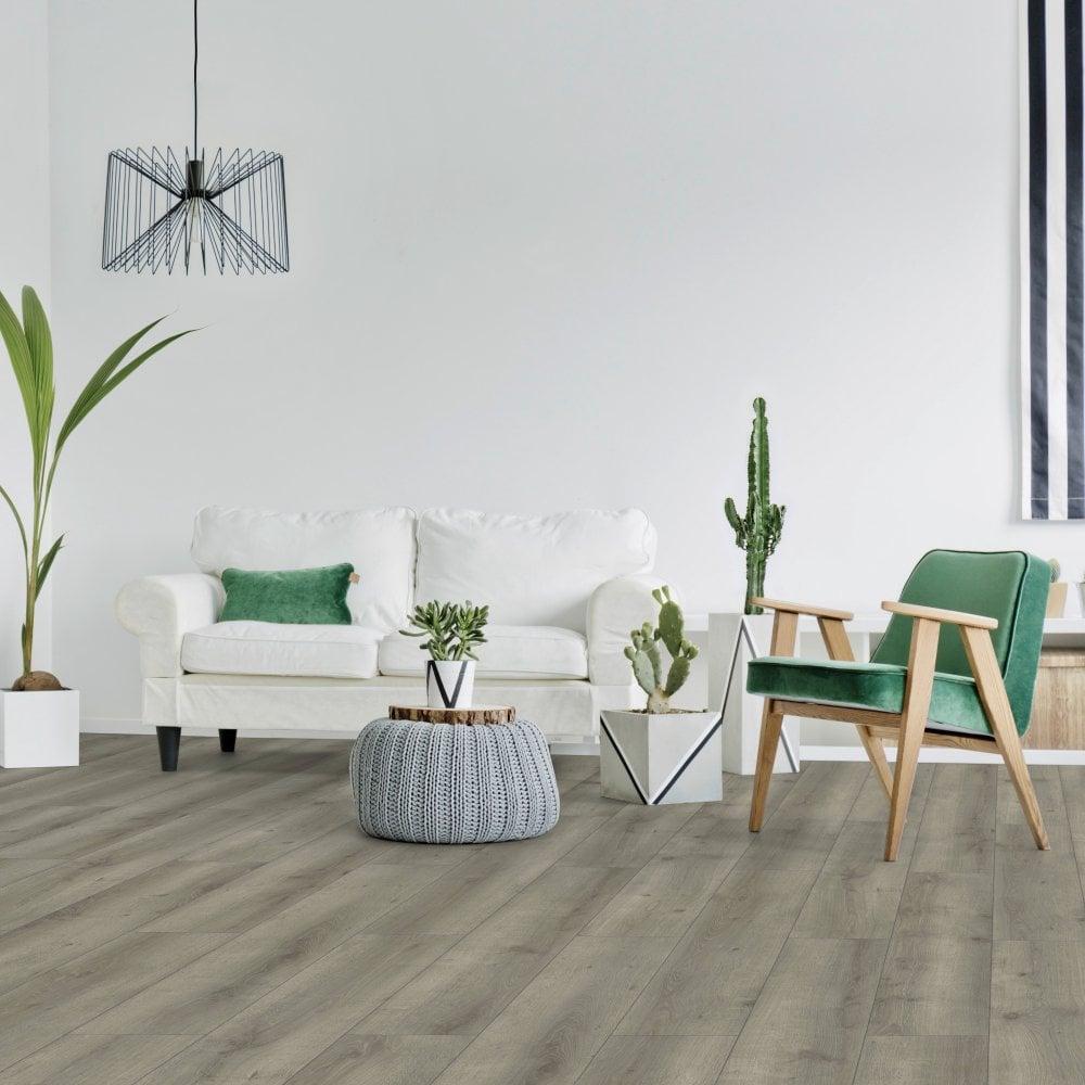 Liberty Floors Ocean 8mm Grey Brown Laminate Flooring (52356)