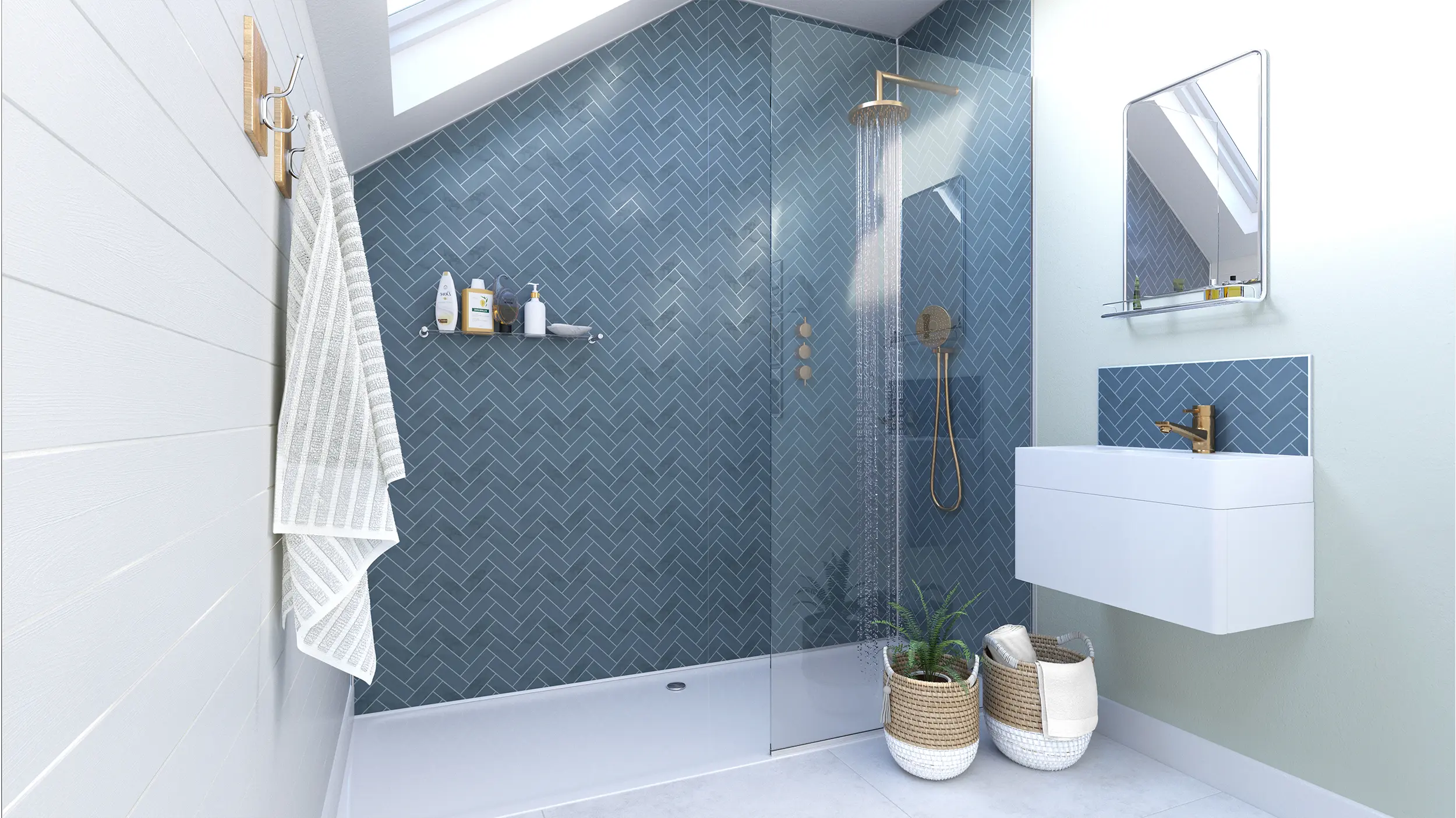 Navy Herringbone