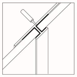 Showerwall Laminate Straight Join Satin Silver Jt2