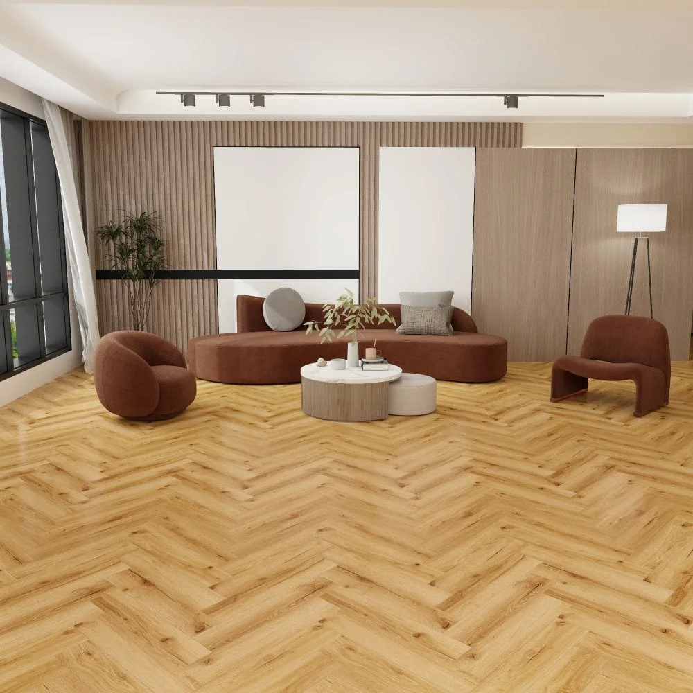 Liberty Floors Lifestyle 5.5mm Herringbone Rustic Oak Luxury Rigid Vinyl Flooring (SKU-305105)