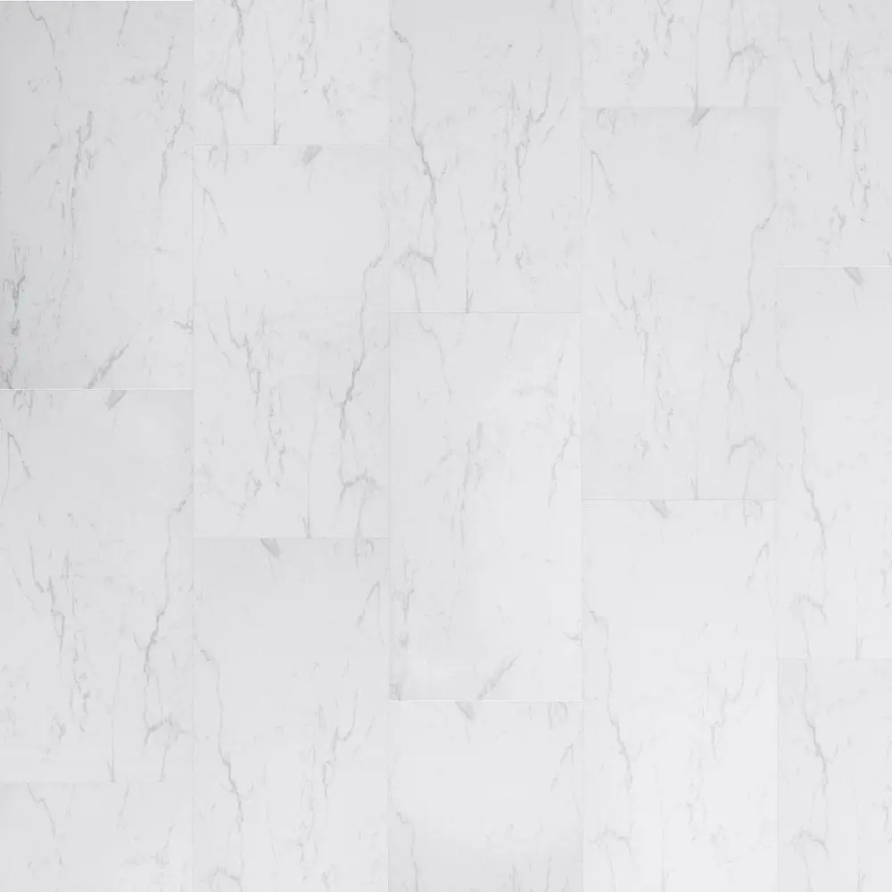 Falquon Flooring SPC Stone 6mm White Carrara Marble Matt Waterproof LVT Flooring (D2921)