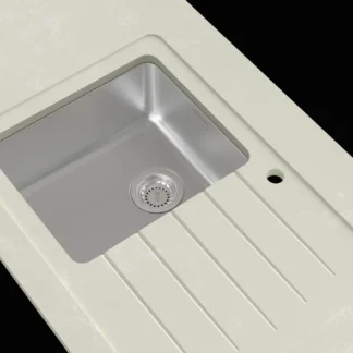 Minerva Peak Stone S/Steel Sink Module R25 Sink Single Bowl LHB 25mm 3050 X 650