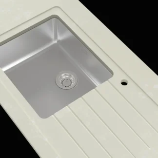 Minerva Travertine Haze S/Steel Sink Module R25 Sink Super Bowl LHB 25mm 3050 X 650