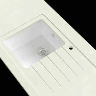 Minerva Grey Storm Sink Module Acrylic Sink Single RHB 25mm 3050 X 650