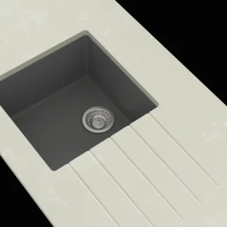 Minerva Calcutta White Sink Module Granite Sink Single RHB 25mm 3050 X 650