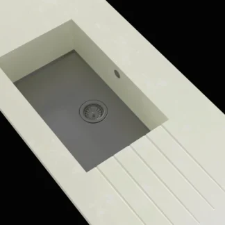 Minerva Sparkling White Integrated Sink Module Ultra Large Bowl LHB 25mm 2250 X 650