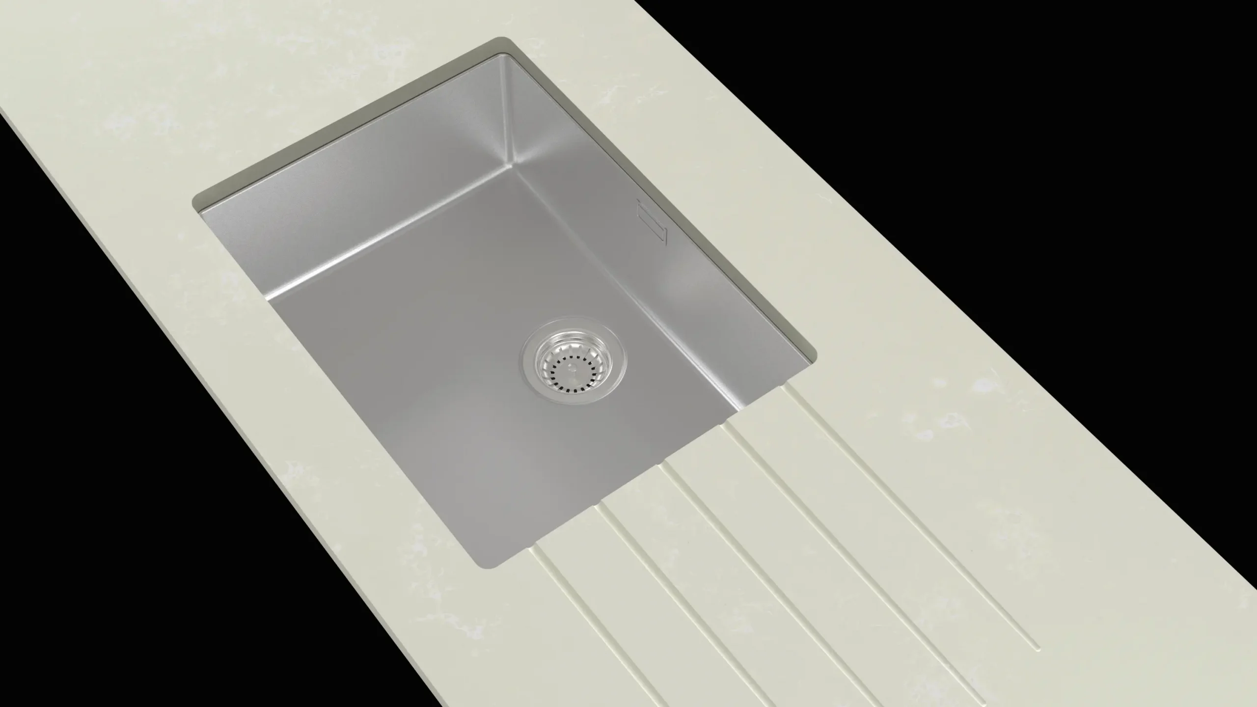 Minerva Concrete Haze S/Steel Sink Module R10 Sink Ultra Bowl LHB 25mm 3050 X 650