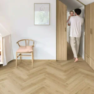 Quick-Step Alpha Ciro Herringbone Botanic Beige LVT Flooring AVHBU40362