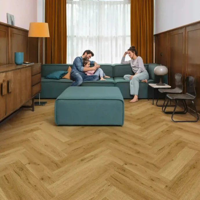 Quick-Step Alpha Ciro Herringbone Botanic Smoked Oak LVT Flooring ...