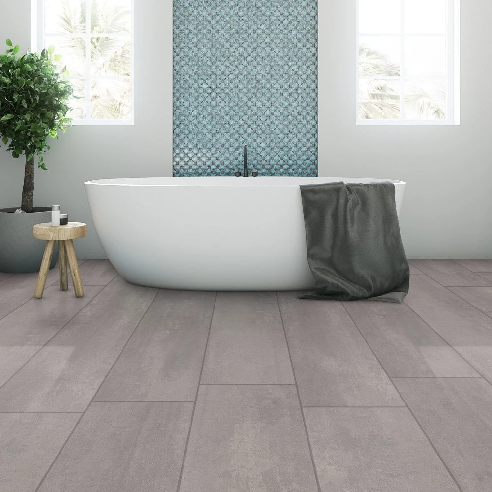 Kaindl AquaPro 8mm Laminate Concrete Art Pearl Grey Tile Flooring - Image 3