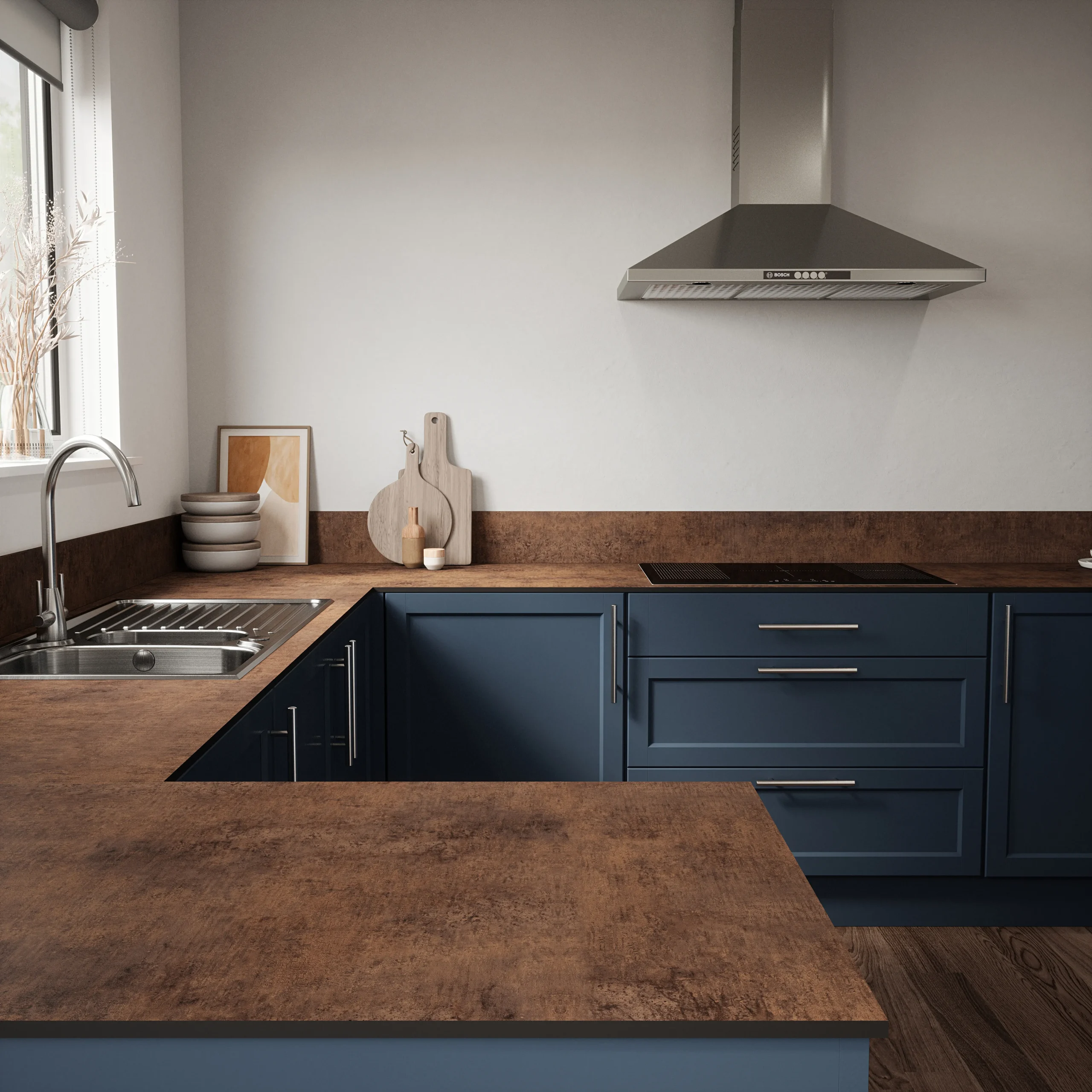 Mariz Antique Rust 3050 x 640 x 12mm Worktop w/ Ceramic Super Bowl - Image 3
