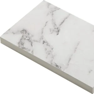 Mariz White Marble 3050 x 640 x 12mm Worktop w/ 1.5 Designer Bowl Stainless Steel Undermount Sink 10mm Radius RHB