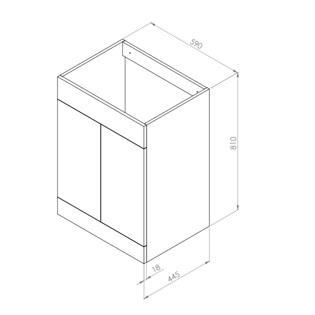 Scudo Empire 1100mm Vanity + WC Unit With L/H White L Shape Stone Basin - Matte Anthracite - Image 3