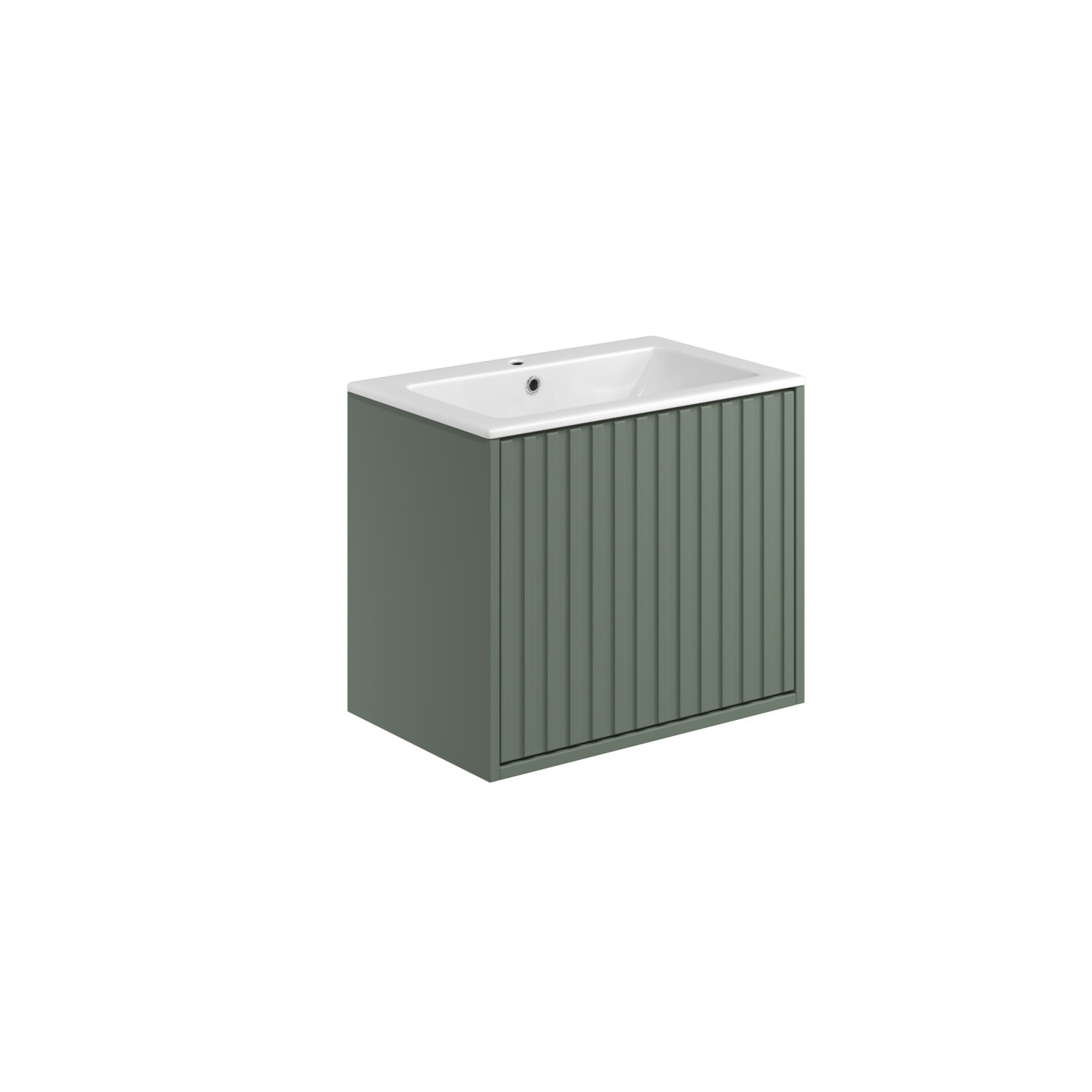 Scudo Alfie 800mm Fluted Vanity Unit Kit With Worktop, Side Unit, Sit On Basin - Reed Green - Image 3
