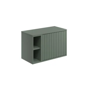 Scudo Alfie 800mm Fluted Vanity Unit Kit With Worktop, Side Unit, Sit On Basin - Reed Green