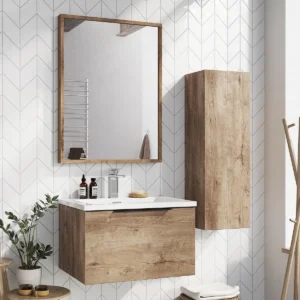 Scudo Ambience 800mm x 600mm Mirror - Rustic Oak