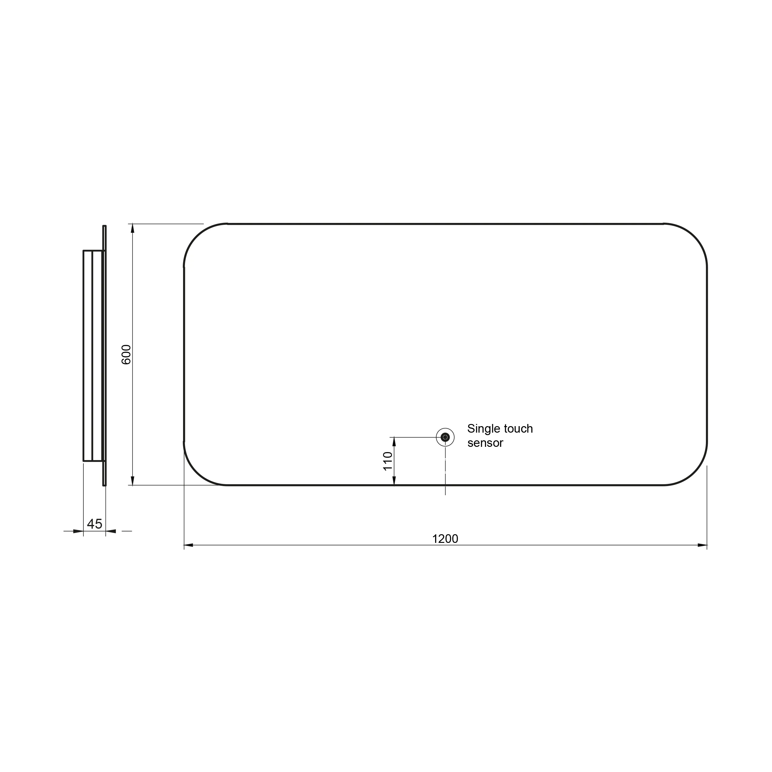 Scudo Aura 600mm x 1200mm LED Mirror w/ Demister Pad - Image 3