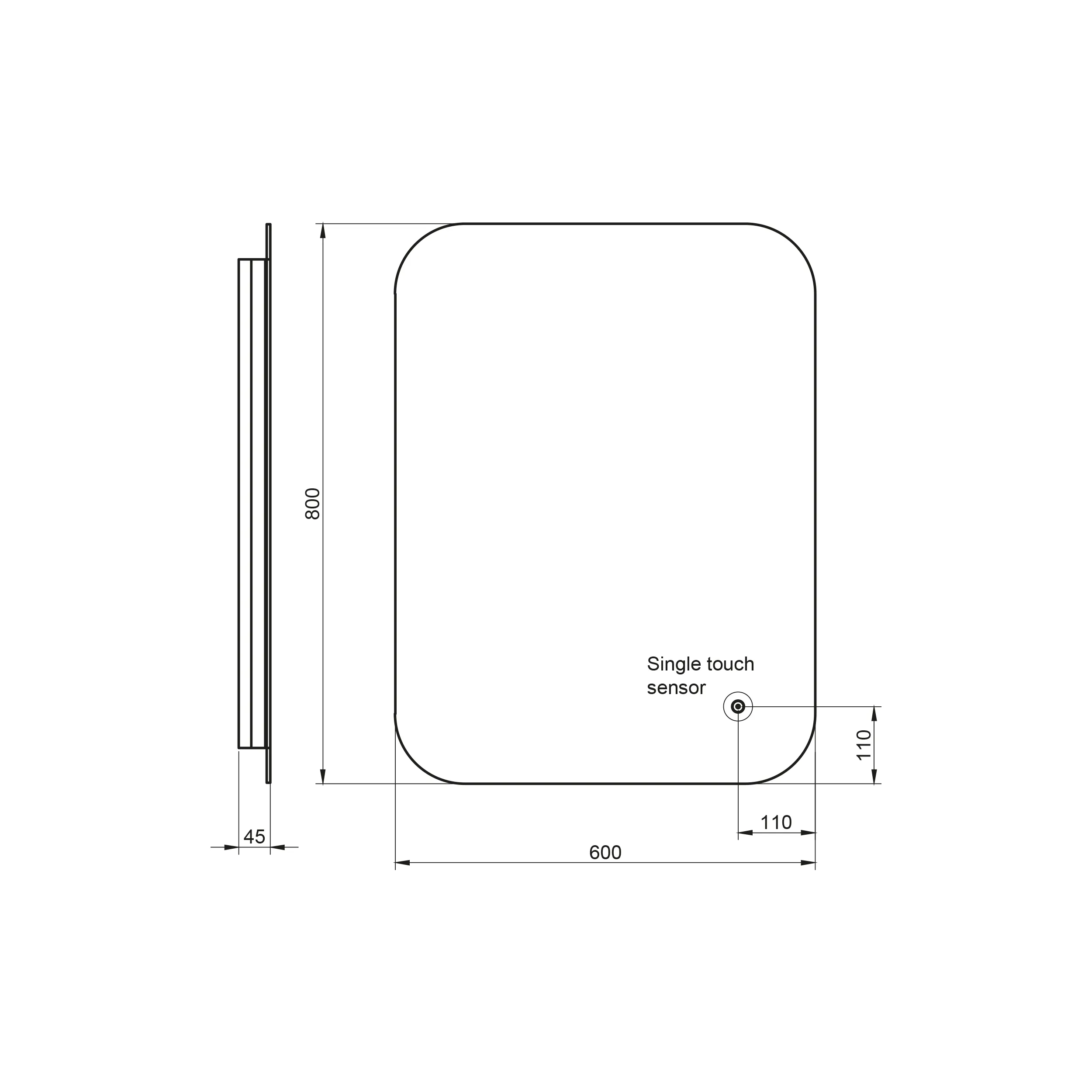 Scudo Aura 800mm x 600mm LED Mirror w/ Demister Pad - Image 3