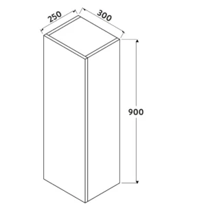 Scudo Ambience 300mm x 900mm x 250mm Wall Mounted Tall Boy Unit - Matte White