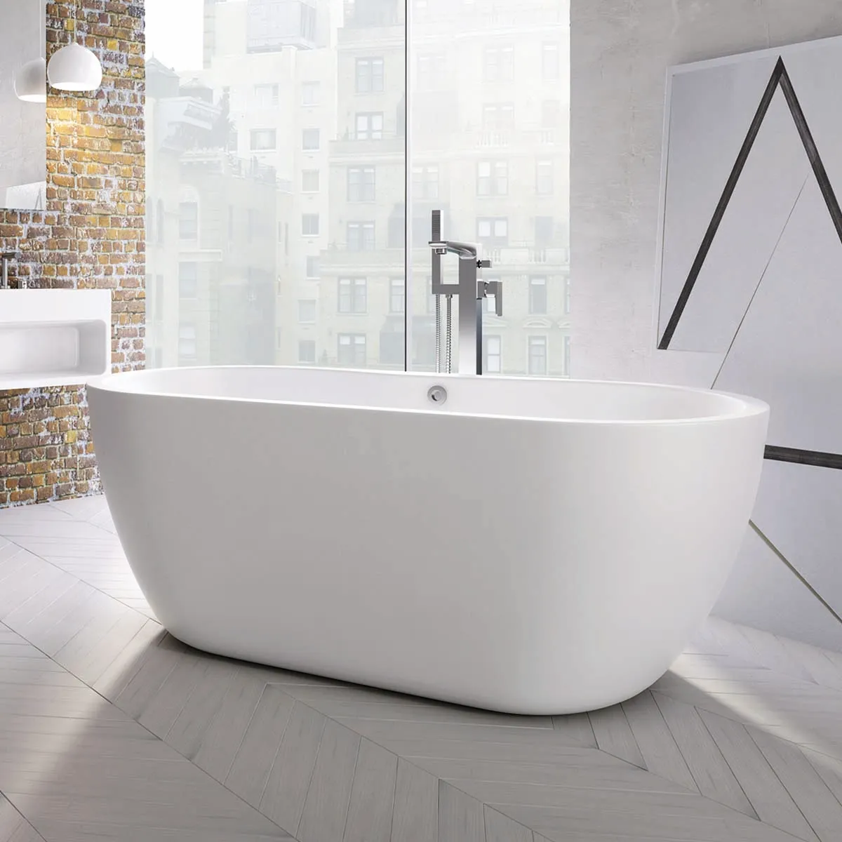 Scudo Onyx Acrylic Bath 1555 - White