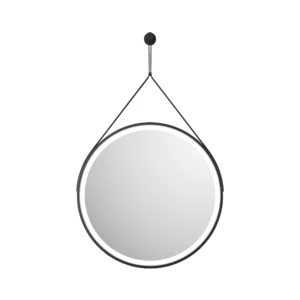 Scudo Belini Round LED Hanging Mirror - Matte Black