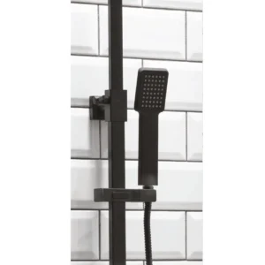 Scudo Lunar Square Rigid Riser Shower - Black