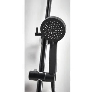 Scudo Middleton Round Rigid Riser Shower - Black