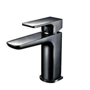Scudo Muro Deck Mounted 1 Handle Basin Mixer w/ Waste - Matte Black