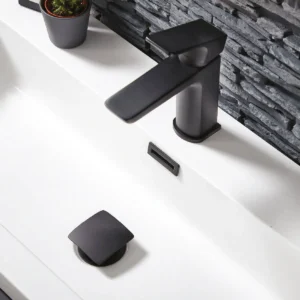 Scudo Muro Deck Mounted 1 Handle Basin Mixer w/ Waste - Matte Black