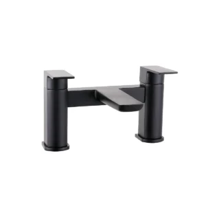 Scudo Muro 2 Tap Hole Deck Mounted Bath Filler - Matte Black