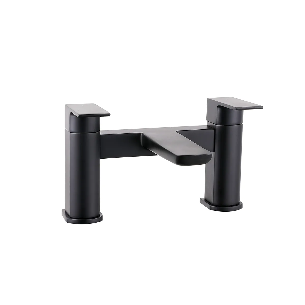 Scudo Muro 2 Tap Hole Deck Mounted Bath Filler - Matte Black