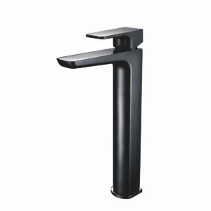 Scudo Muro Deck Mounted 1 Handle High Riser Basin Mixer - Matte Black