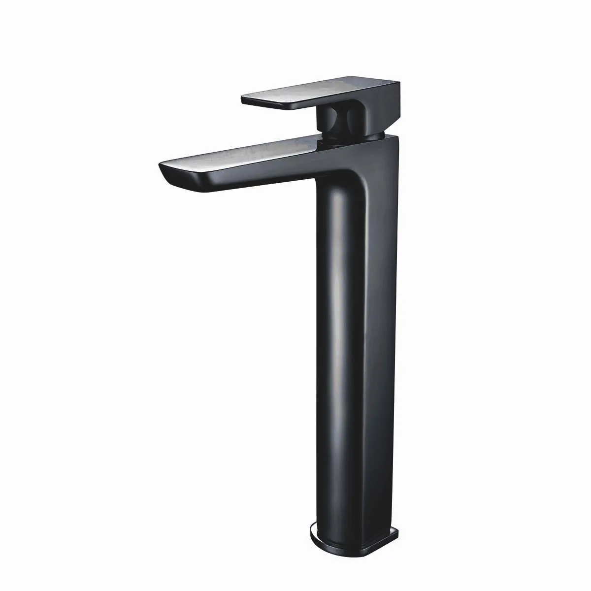 Scudo Muro Deck Mounted 1 Handle High Riser Basin Mixer - Matte Black