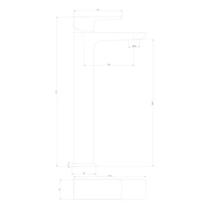 Scudo Muro Deck Mounted 1 Handle High Riser Basin Mixer - Matte Black