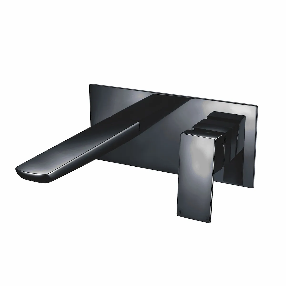 Scudo Muro Wall Mounted 1 Handle Basin Mixer - Matte Black