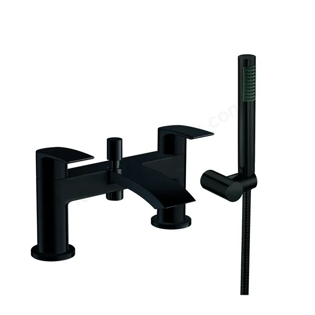 Scudo Belini 2 Tap Hole Deck Mounted Bath Shower Filler - Matte Black