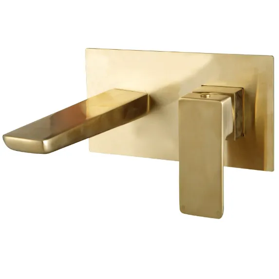 Scudo Muro Wall Mounted Bath Filler - Brushed Brass