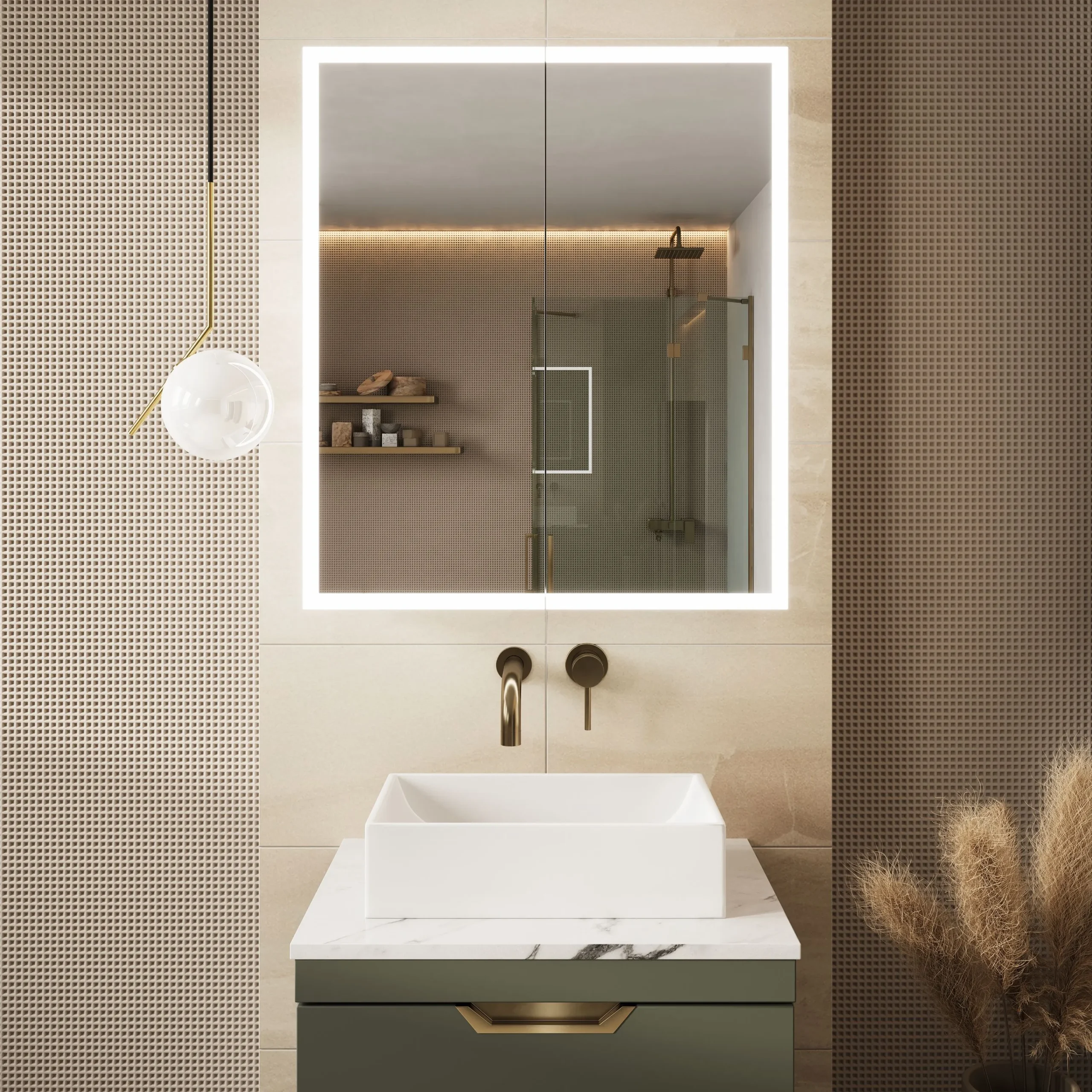 Scudo Prospr Double Door 600mm x 700mm Mirror Cabinet w/ Bluetooth