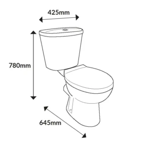 Scudo Spa Rimless Close Coupled Closed Back Complete WC - White