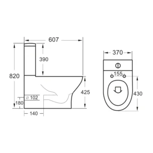 Scudo Deia Rimless Closed Back Complete WC - White