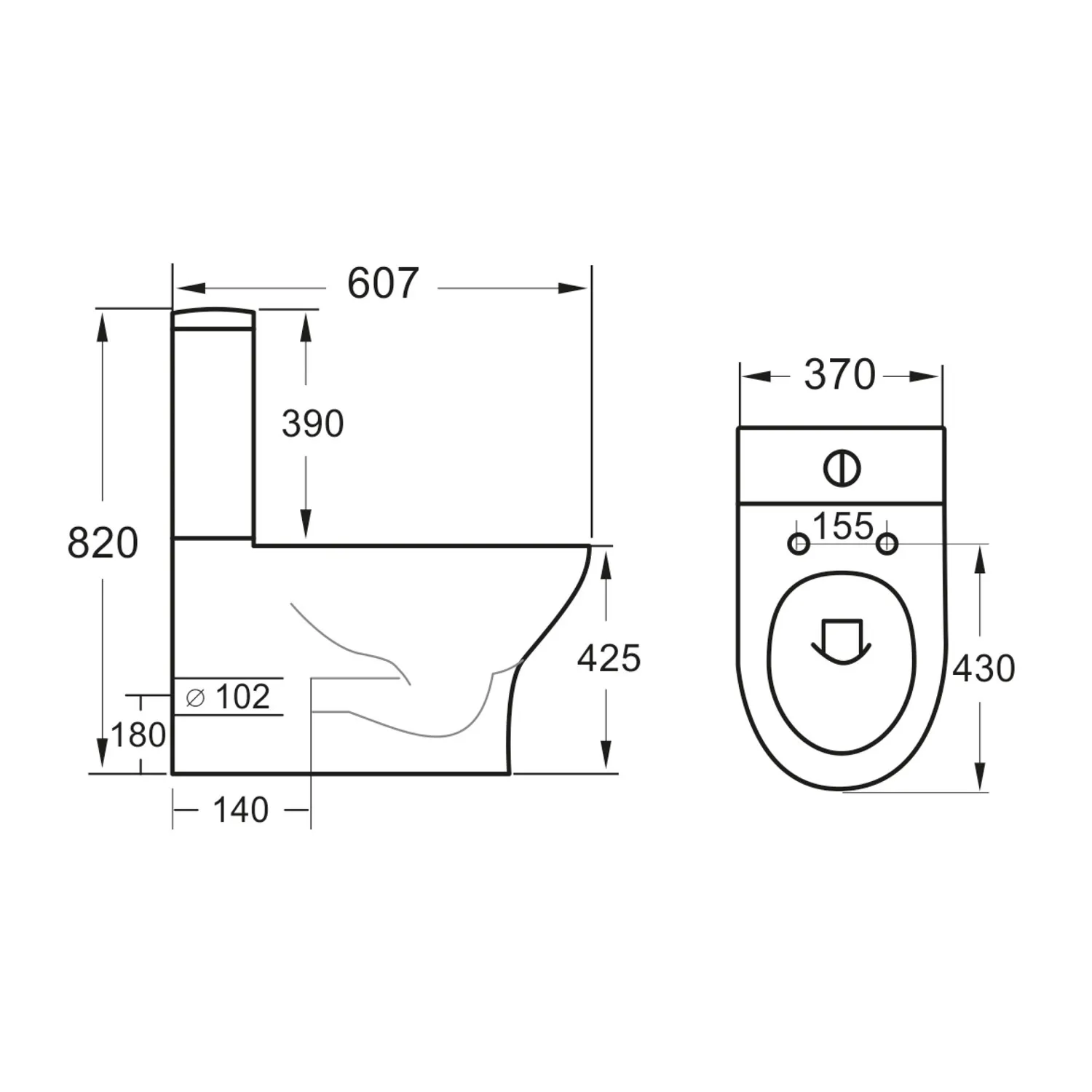 Scudo Deia Rimless Closed Back Complete WC - White - Image 2