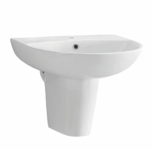 Scudo Belini and Deia 450mm Basin and Semi-Pedestal - 1 Tap Hole White