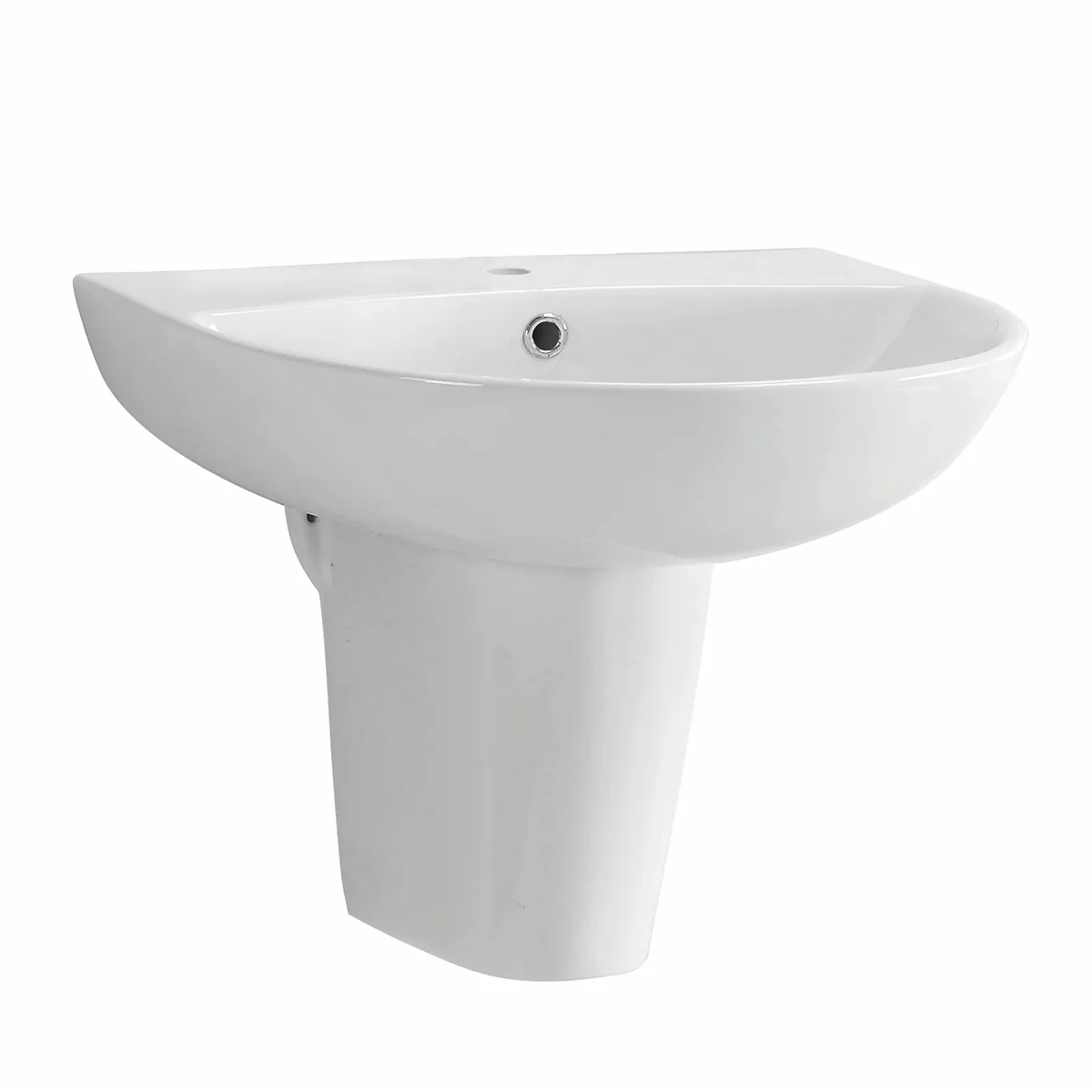 Scudo Belini and Deia 450mm Basin and Semi-Pedestal - 1 Tap Hole White